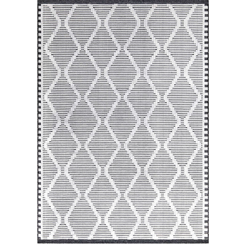 Ricquel Geometric Shapes Machine Made Indoor / Outdoor Area Rug, Rectangle 2'6" x 4'11"