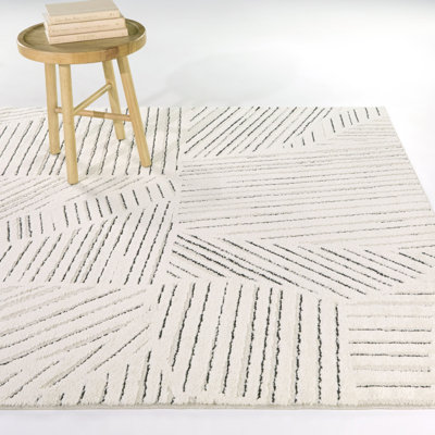 Tapis à rayures géométriques Landrum
