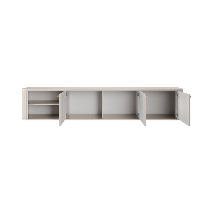 Dayzee Unfinished TV Stand for TVs up to 55", Cashmere/Gold