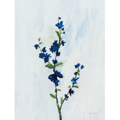 Tiges bleues I - peinture sur toile tendue