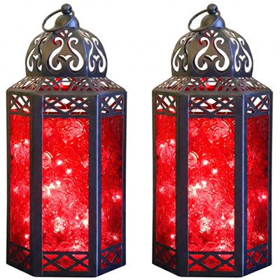 Lanterne décorative marocaine avec lumières DEL