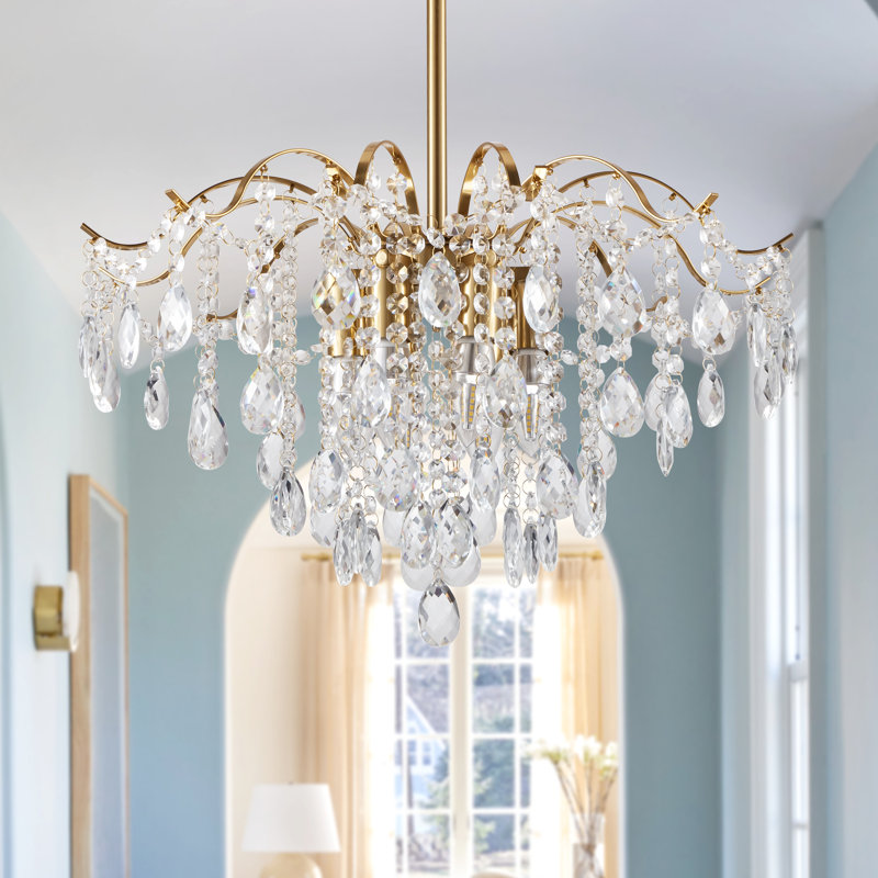 Judner 20" Classic Chandelier 6-Light Dimmable with Crystal Accents, Bronze