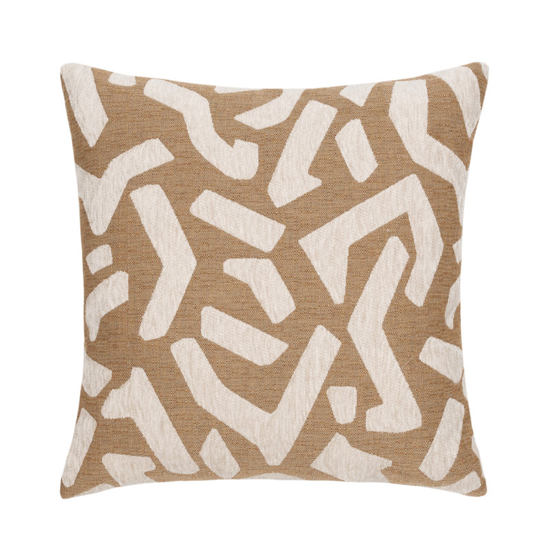 Fascination Sunbrella® Throw Square Indoor/Outdoor Pillow Cover & Insert by Elaine Smith, 22"H x 22"W, Caramel