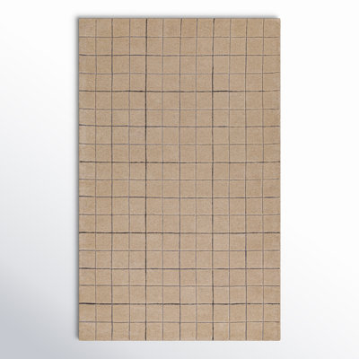Beige Hand Tufted  Multi Size Area Rug Contemporary Herringbone Design