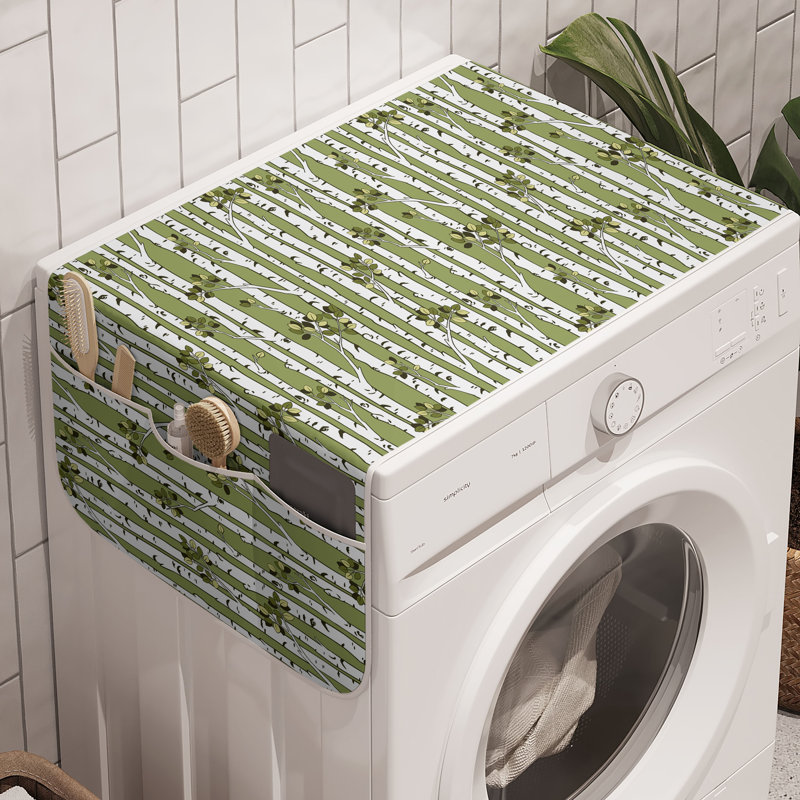 Machine à laver East Urban Home Forest, paquet de 2, vert olive pâle et blanc