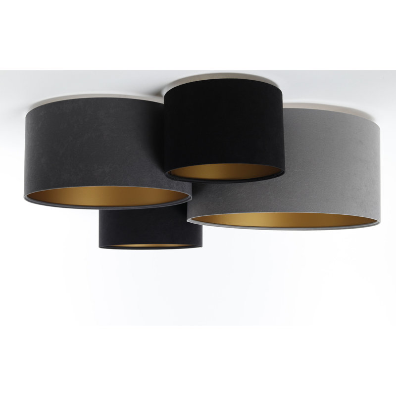 Antoniyo 4 - Light Geometric Chandelier, Black/Grey/Gold