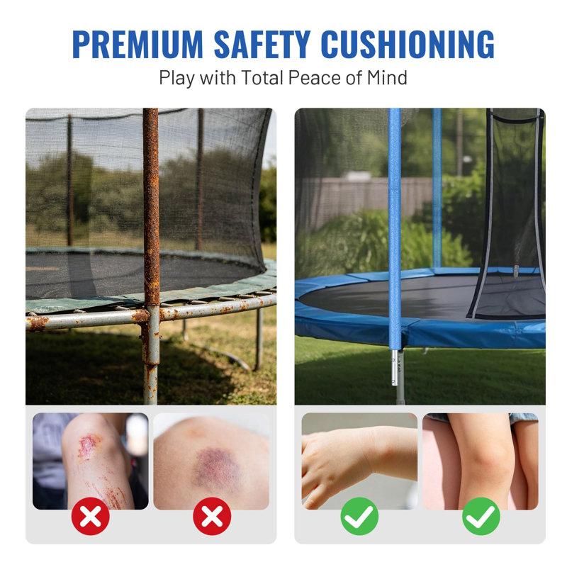 Douilles en mousse pour trampoline de 12 pièces Yescom, housses de trampoline en PVC pour l'extérieur de 1,26 pouce de diamètre intérieur, protecteurs de ressort de trampoline personnalisables