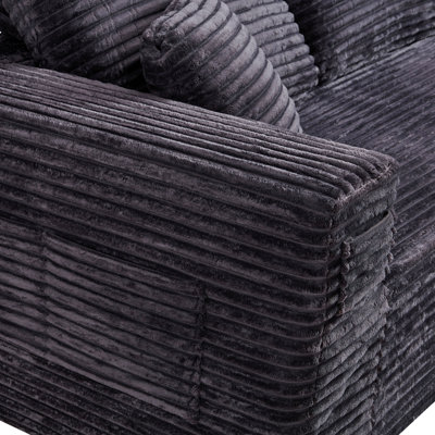 Canapé d'angle Cloud 100,39 po avec méridienne en forme de U, canapé modulaire moderne avec assise profonde, combinaison libre, aucun assemblage requis, emballage compressé, ressorts ensachés et mousse, tissu pelucheux (avec forme en R)