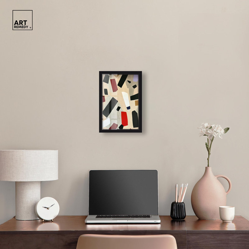 «Mindscape Mosaic III Shadowbox Print Modern Abstract» par Art Remedy, Noir, H 16 po x l 11 po