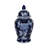 Chinoiserie Traditional Stoneware and Ceramic Lidded Jar with Decorative Motif and Classic Silhouette in Timeless Design for Display or Accent Placement in Living Spaces or Shelf Arrangements-542330468