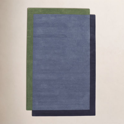 Tallulah Solid Blue Hand-Tufted Wool Rug
