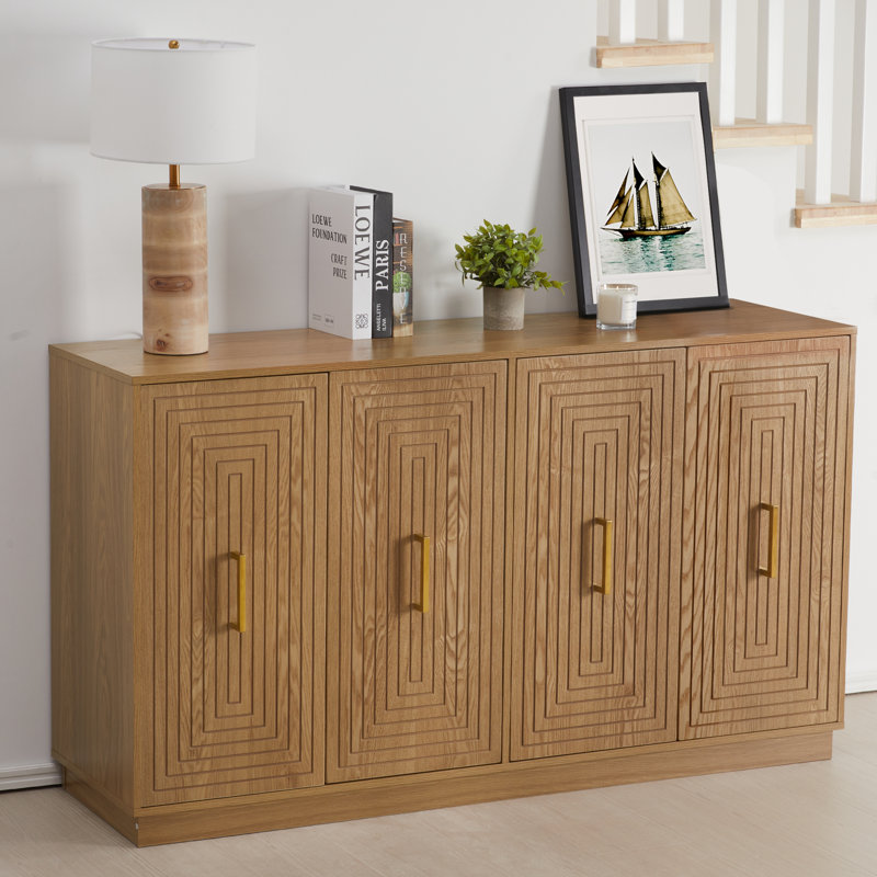 Buffet avec portes et tablettes réglables, Brun