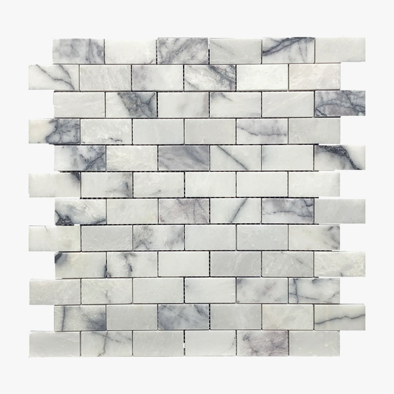 Carreau de mosaïque à joint brique en marbre 1 po x 2 po