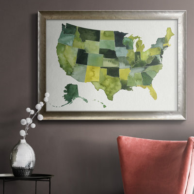 «USA in Watercolor I», reproduction sur toile encadrée