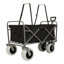 Chariot de plage avec de grandes roues pour le sable Capacité de 500 lb - Chariot tout terrain à structure en acier avec pneus pneumatiques de 9 po, conception pliable pliable, sangle avec sac multiusage, noir