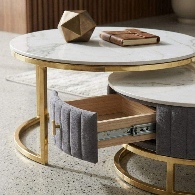 Coffee Table, Grey/Gold