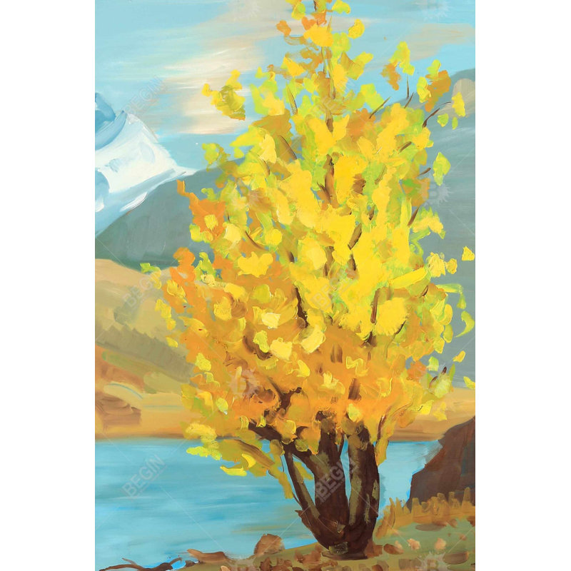 «Yellow Tree And Reflection» sur toile