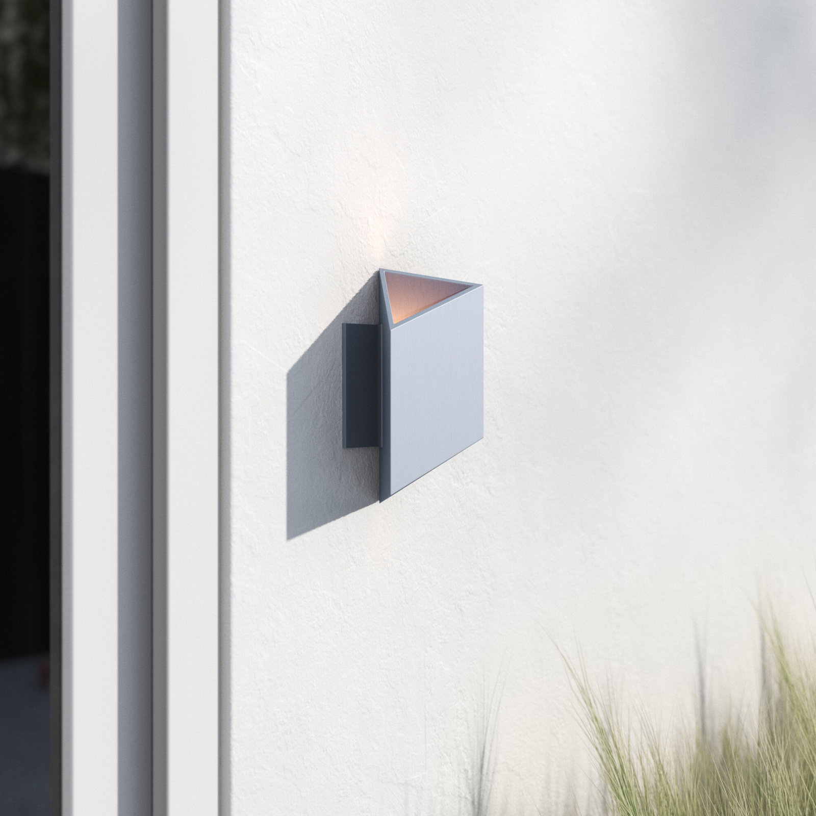 Replay 2-Light Outdoor Armed Sconce, Satin Aluminum