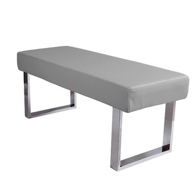 Cialan Modern Faux Leather Upholstered Bench Ottomans, Contemporary Wide Coffee Bean Bench Seat, Stool Accent Bench for End of Bed