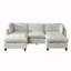 Canapé modulaire 96,5 po pour le salon, canapé rembourré en tissu de chenille doux avec rangement, canapé 3 places avec deux repose-pieds beige-448244933