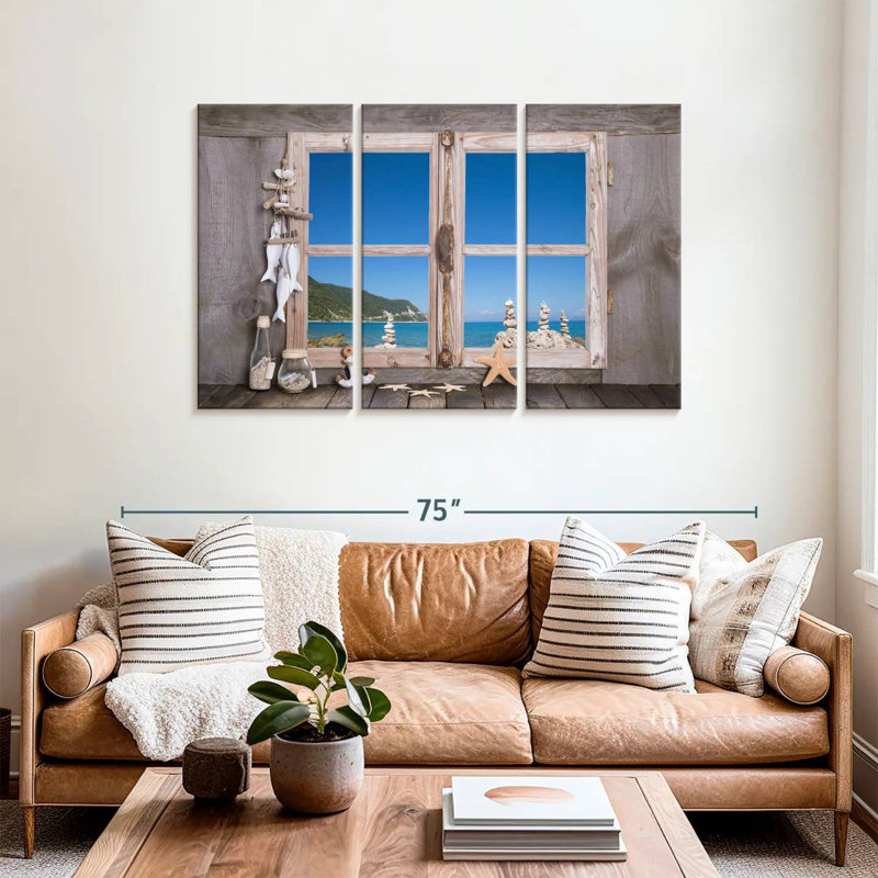Lilie Rustic Beach Window, 36" H x 57" W