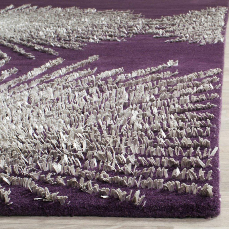 Amier Hand Tufted Wool And Viscose Abstract Rug, Runner 2'6" x 6'