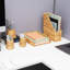  Plateau en rotin avec cadre en fer, organiseur de bureau, documents de format lettre, brun