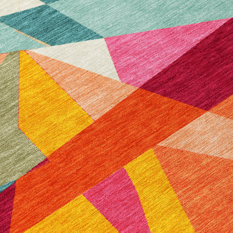 Zexture Orange Washable Indoor-Outdoor Rug - LOOMLAN, 5' x 7'6"