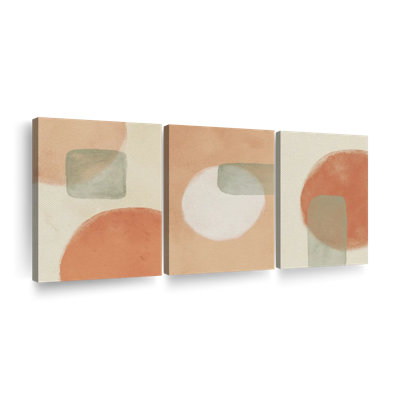 Warm Geometric Triptych Multi Piece Canvas Print
