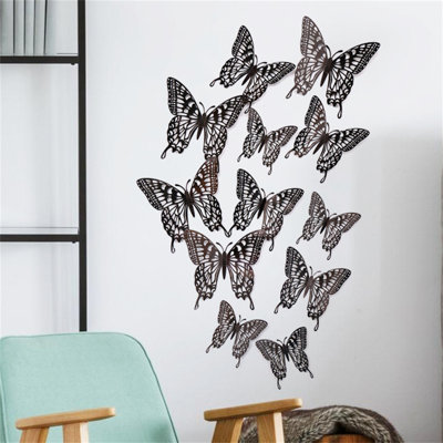 12PCS Metal Texture Hollow Wall Sticker