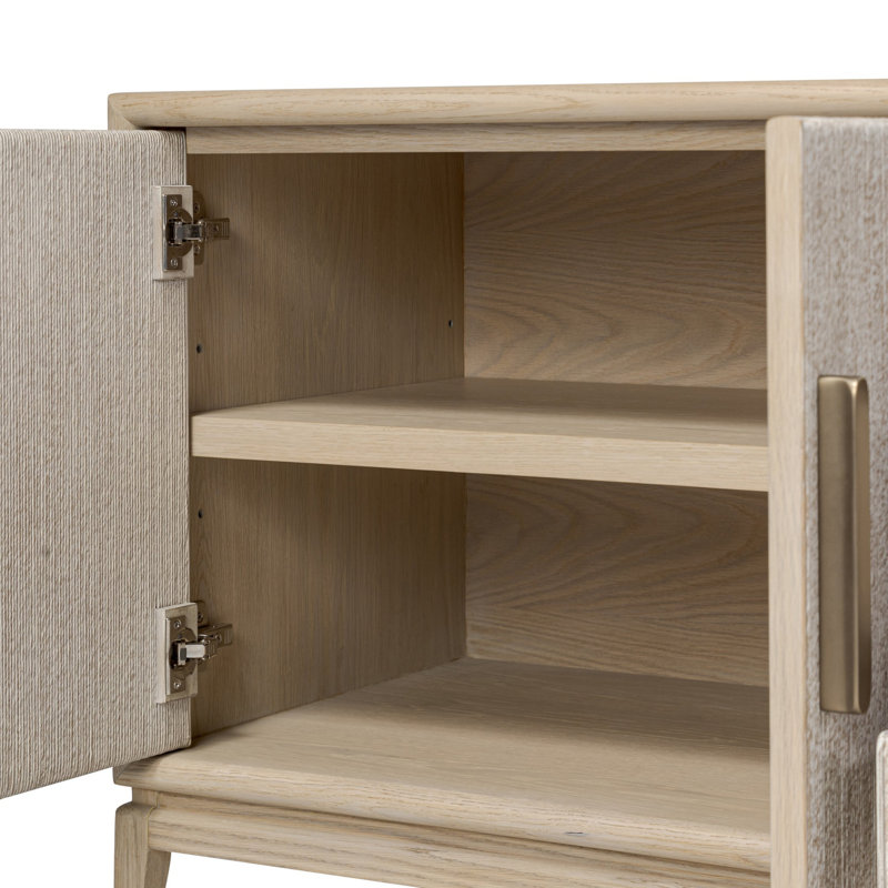 ROSENELL Solid Wood Media Console, Natural