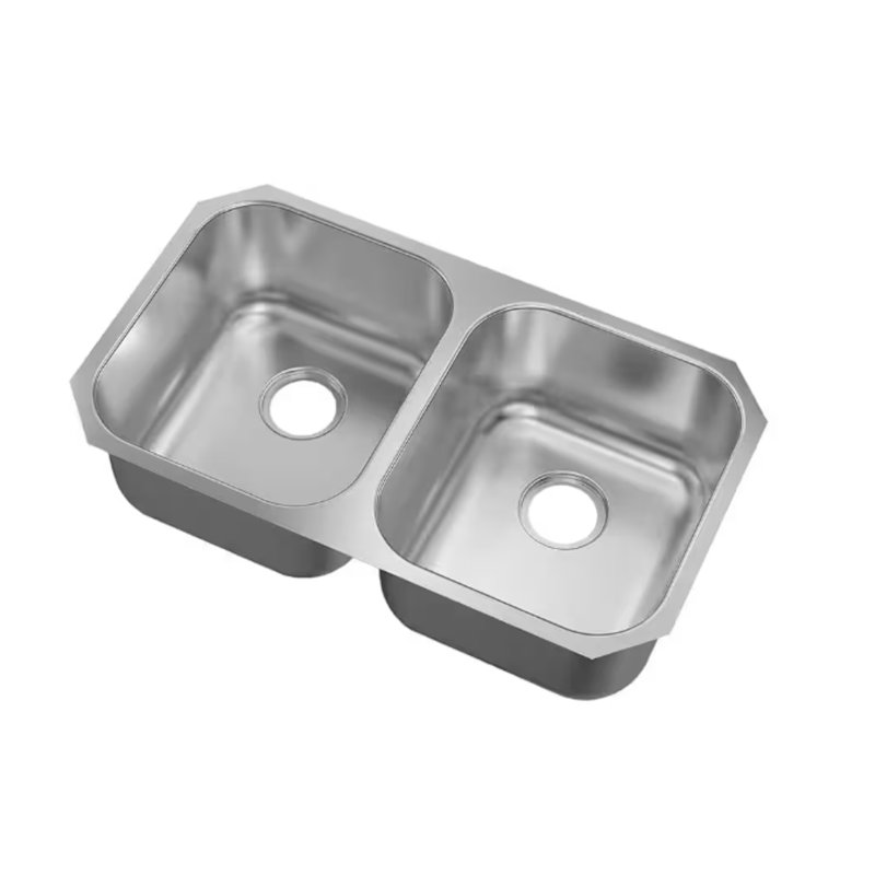 Stainless Steel 50/50 Double-Bowl Kitchen Sink