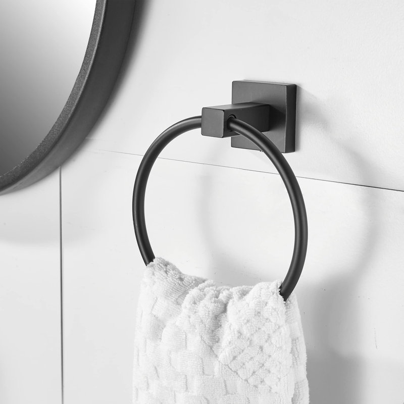 Black Toilet Paper Holder Towel Ring