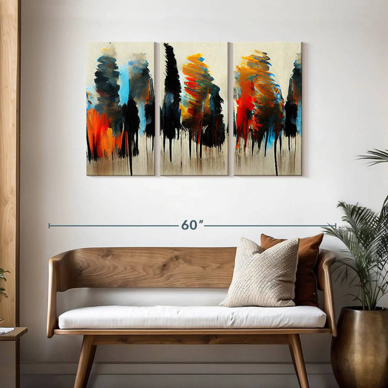 Avery Abstract Autumn Forest, 28" H x 45" W