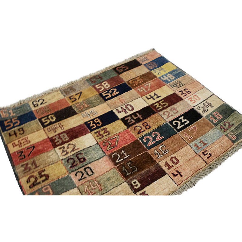 Hand Knotted Wool Area Rug in Multi