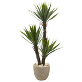 Faux Yucca Tree in Ceramic Planter