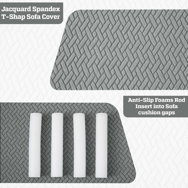 Luxury Stretchable Spandex Sofa Cover/Protector, 1 Seater, Grey