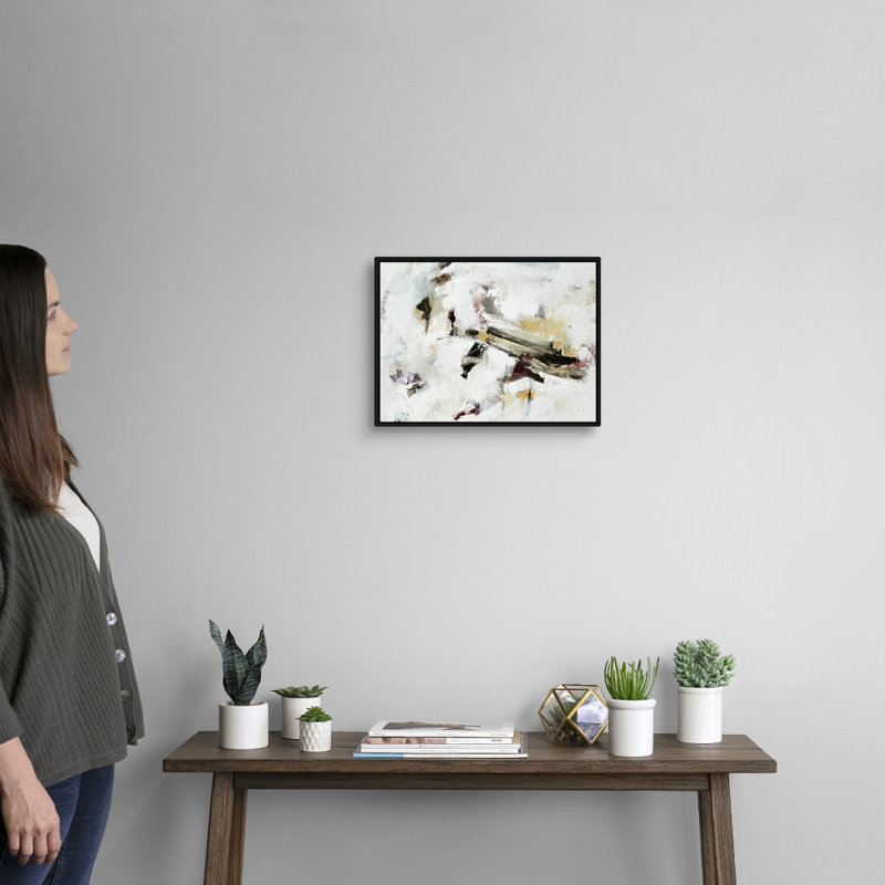 «Turnpike» par Joshua Schicker, reproduction d'art graphique sur toile, H 14 po x l 18 po x P 1,75 po, Cadre flottant noir
