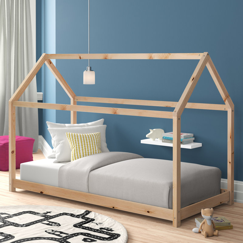 House Bed Shelley, White, European Single (90 x 200cm)