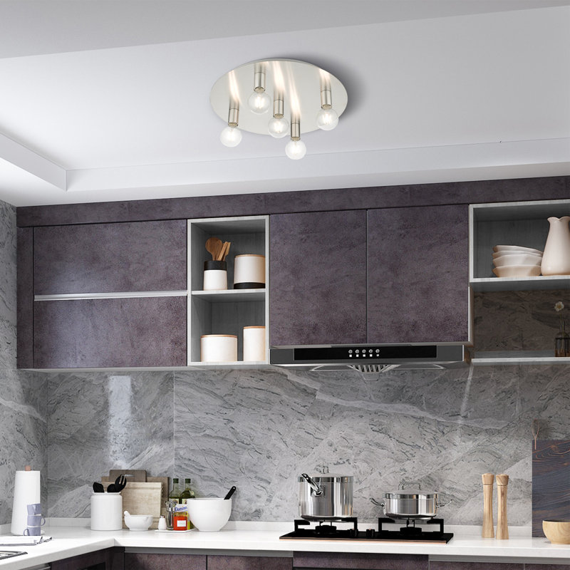 Aliyas Flush Mount, Brushed Nickel