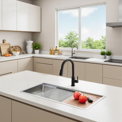 Metro Lane 76.2mm W Single Bowl Stainless Steel Drop-In Kitchen Sink