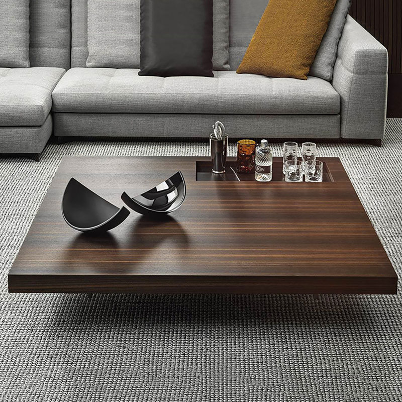 Table basse à double caisson, H 12,6 po x L 39,4 po x l 39,4 po