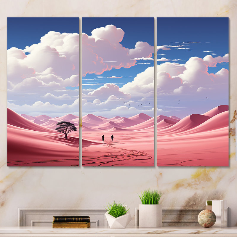 «Desert Twilight Traverse», art mural paysages spatiaux, Toile tendue, H 32 po x l 48 po x P 1 po