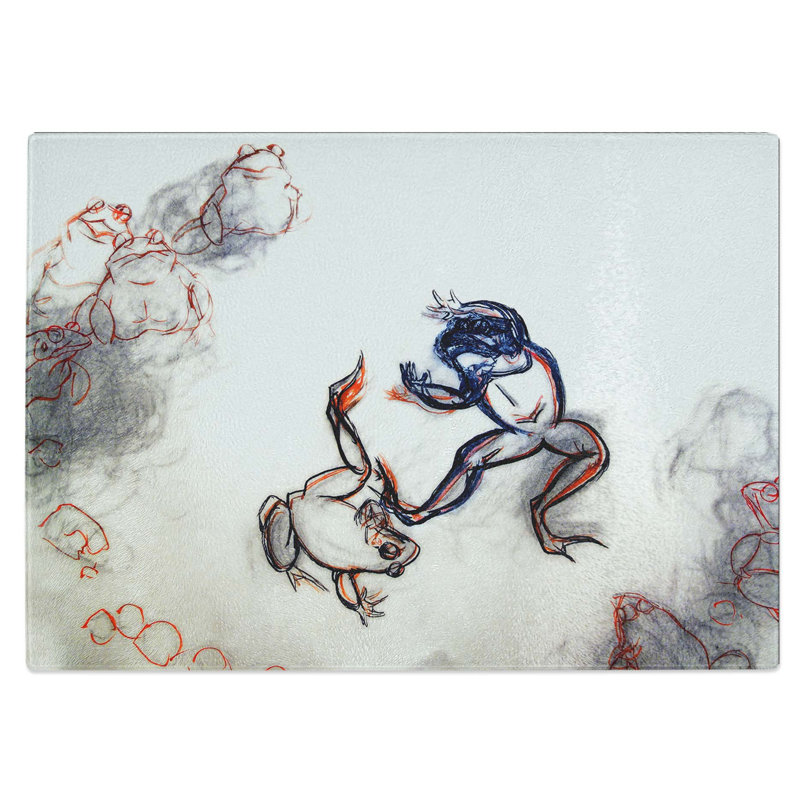 Glass Frog Sketch by Takeuchi Seiho Chopping Board, 39 cm W x 28.5 cm L