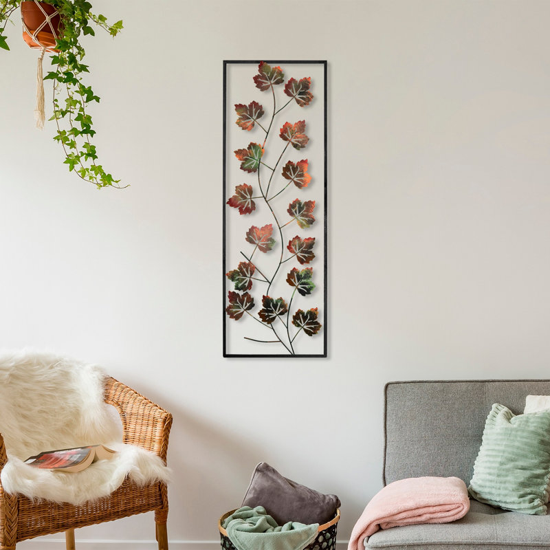 Handmade Decorative Metal Wall Accessory, 12.6 x 35.4 inches | 100% Metal, Thickness: 0.06 inches | Unique Hand-Painted Design, Perfect for Home Decor | Versatile Wall Hanging with Distinctive Color Variations
