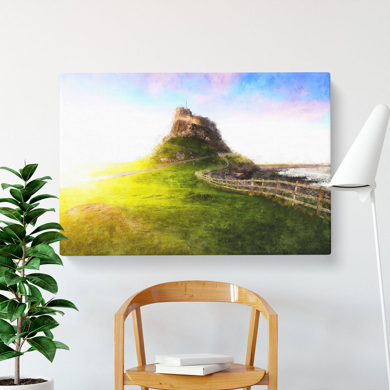 Holy Island Lindisfarne - Wrapped Canvas Painting, 40cm H x 60cm W x 3cm D