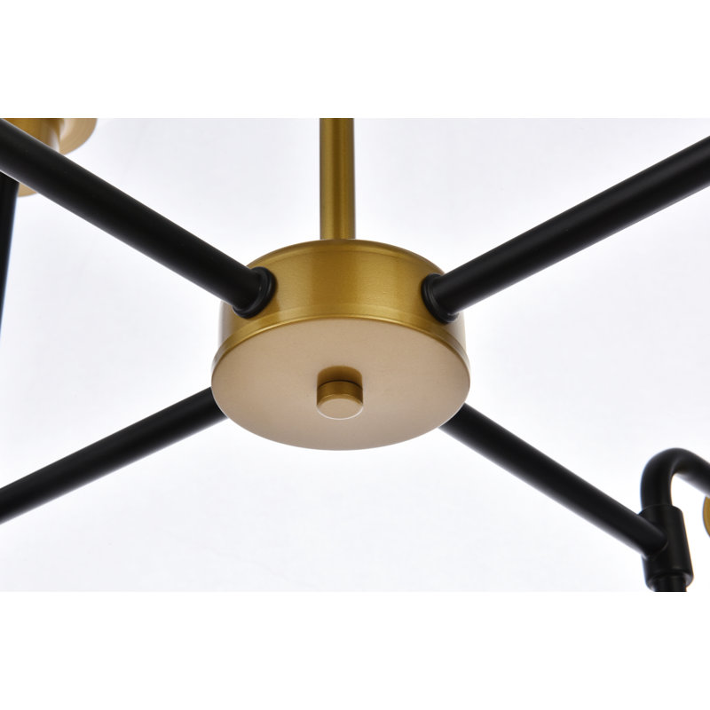 Orla 8 - Light Pendant, Black/Brass, Clear