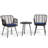 3 Piece Wicker/rattan Seating Group With Cushions-801223575