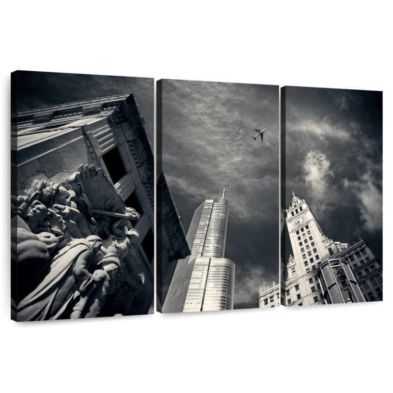 Sireci Plane Over Chicago, 28" H x 45" W