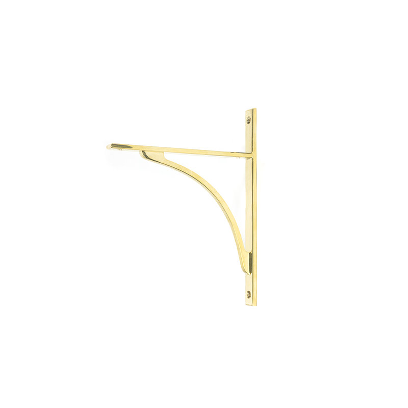 Apperley Shelf Bracket, 26cm H x 7.9cm W x 2cm D, Polished Brass
